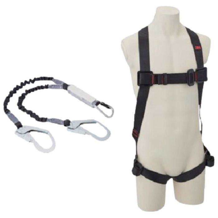 3M　【限定セット品】　プロテクタ　フルハーネス　M/Lサイズ・伸縮式ツインランヤードセット
