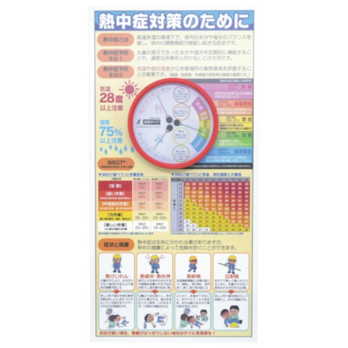 グリーンクロス　熱中症注意標識(防雨型温湿度計付)