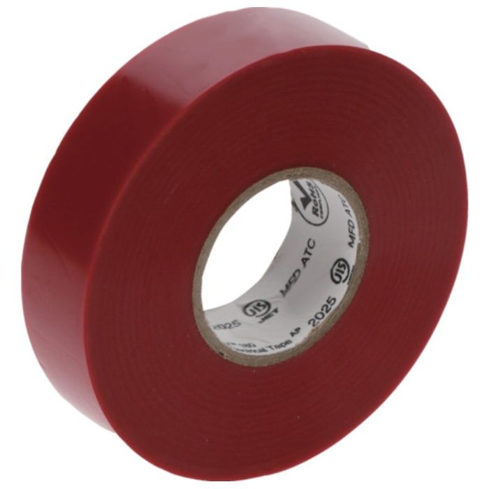 3M　Temflex(テムフレックス)　ビニールテープ　180　レッド　19mm　x　20m　10巻入り