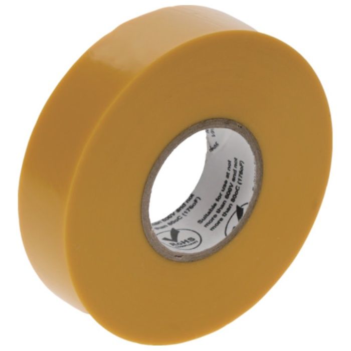 3M　Temflex(テムフレックス)　ビニールテープ　180　イエロー　19mm　x　20m　10巻入り