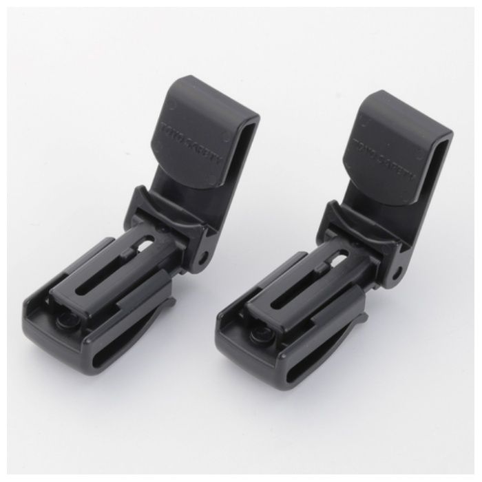 緑十字　ヘルメット用クリップ　ブラック　2個組　バンド対応幅約25mm