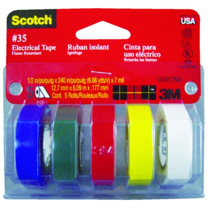 3M　ビニールテープ　No.35　マルチカラーパック　(1Pk(袋)=5巻入)
