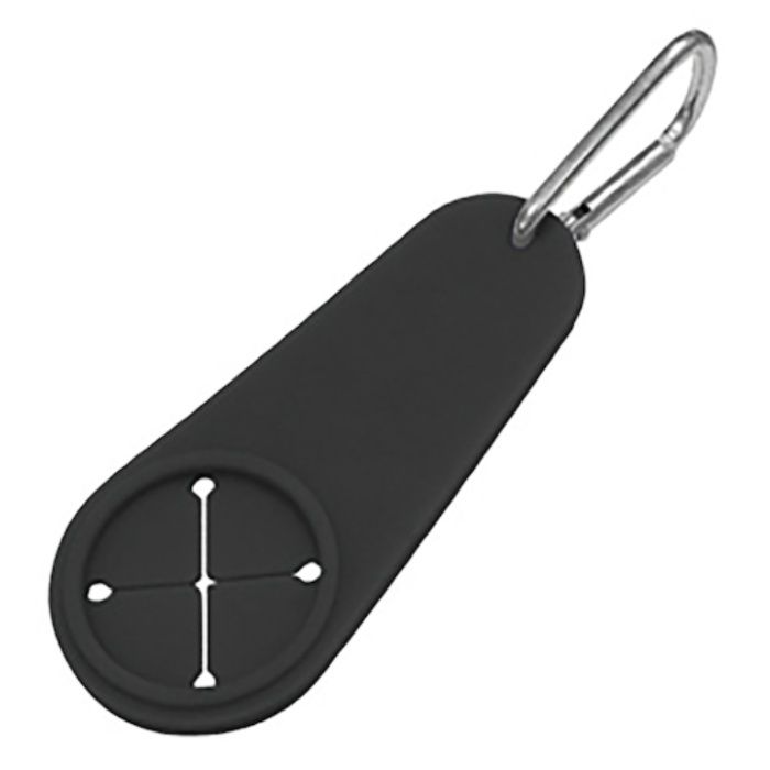 緑十字　カラビナ付きタオルホルダー　黒　本体100×45mm