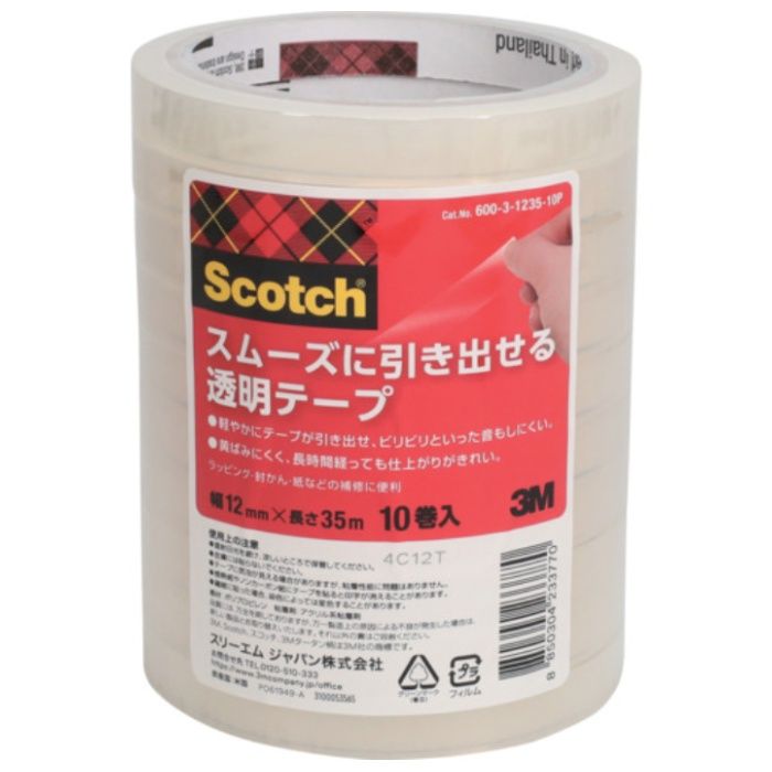 3M　スコッチ(R)　スムーズに引き出せる透明テープ　12mm　x　35m