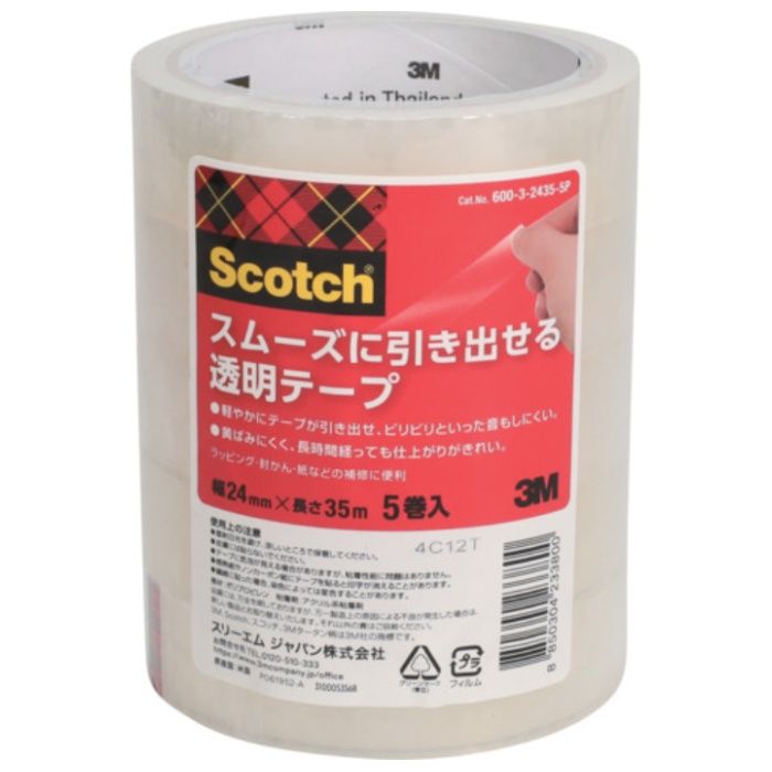 3M　スコッチ(R)　スムーズに引き出せる透明テープ　24mm　x　35m
