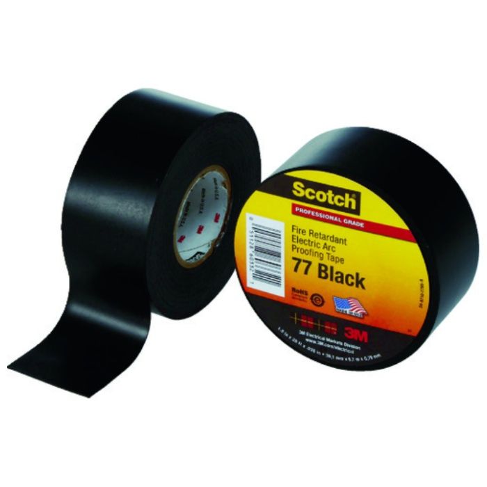 3M　ビニールテープ　スコッチ　耐炎・耐アークテープ77　38mm×6m　黒