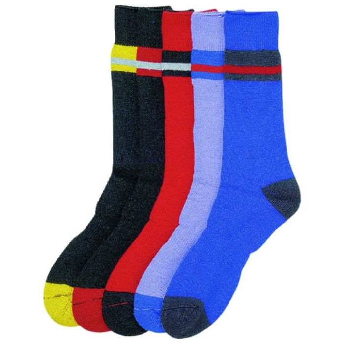 おたふく　【在庫限りで今季完売】　パイルソックス　カラフルライン　先丸　(2P)　アソート