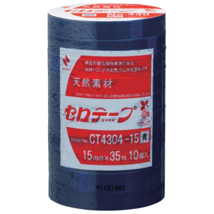 ニチバン　【一時受注停止】　着色セロテープ　NO.430　青　15mmX35m　1本(10巻入り)