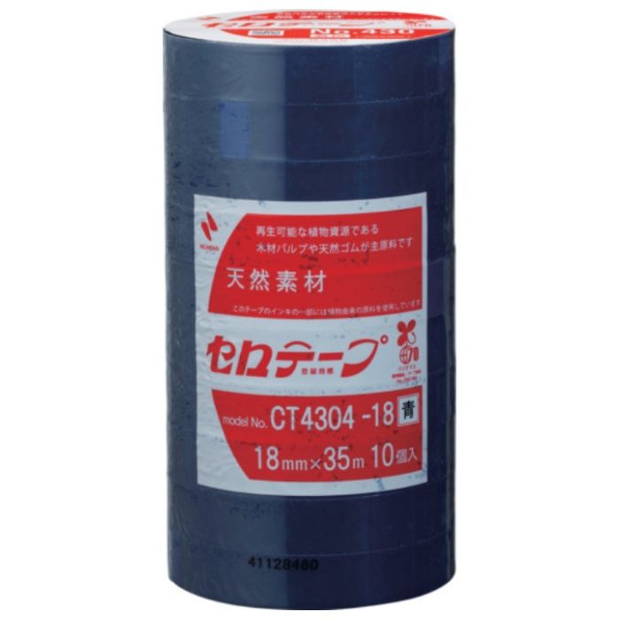 ニチバン　【一時受注停止】　着色セロテープ　NO.430　青　18mmX35m　1本(10巻入り)