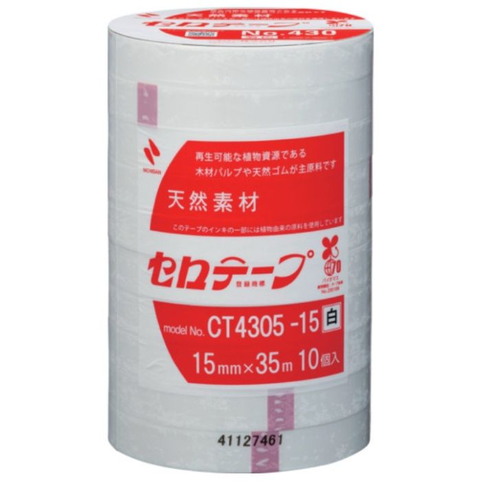 ニチバン　【一時受注停止】　着色セロテープ　NO.430　白　15mmX35m　1本(10巻入り)