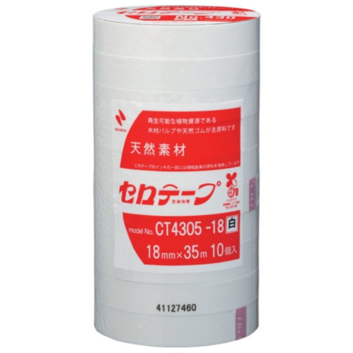 ニチバン　【一時受注停止】　着色セロテープ　NO.430　白　18mmX35m　1本(10巻入り)