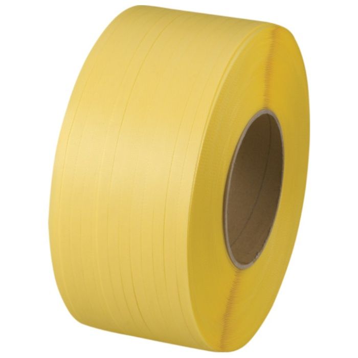 TRUSCO　自動梱包器用PPバンド　エコノミー　幅15mm×長さ2500m　黄