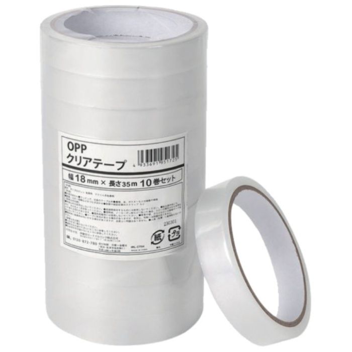 IRL　OPPクリアテープ　18mm×35m　10巻セット