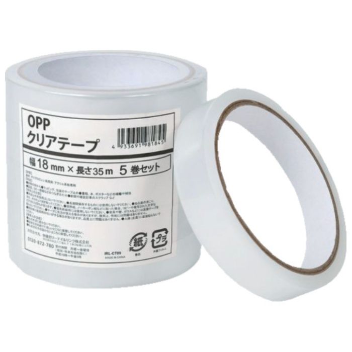 IRL　OPPクリアテープ　18mm×35m　5巻セット