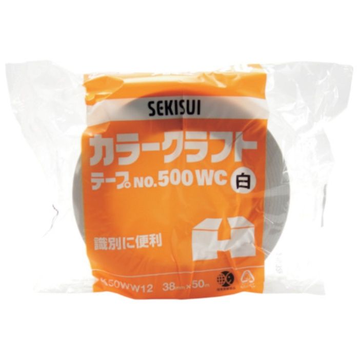 積水　【一時受注停止】　カラークラフトテープ#500WC　38X50　赤