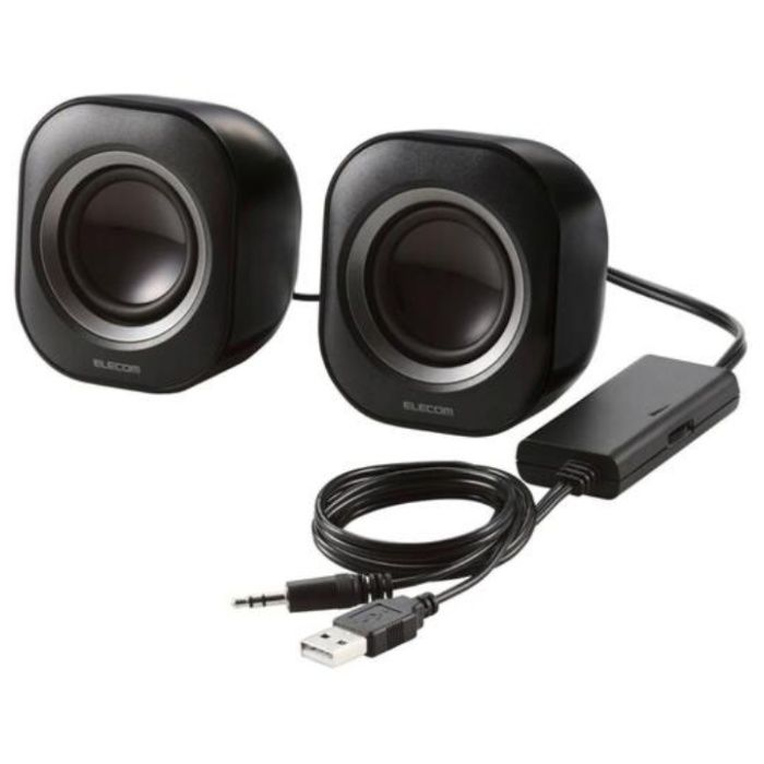 ELECOM　コンパクトスピーカー　4W　USB電源　ブラック