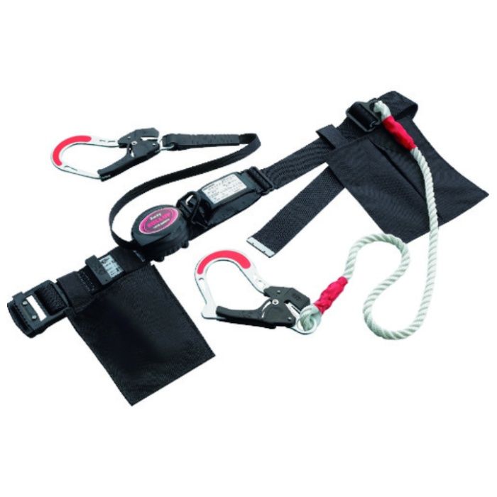 トーヨーセーフティ　墜落制止用器具　胴ベルト型　巻取式(ロック装置付き)　補助ロープ付き
