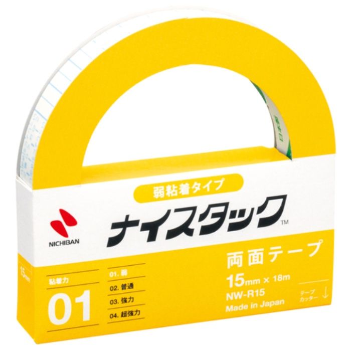 ニチバン　両面テープ　ナイスタック弱粘着タイプ　NW-R15　15mmX18m