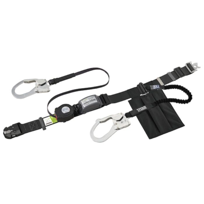 タイタン　胴ベルト型ロック付き巻取式　ダブル　ワンタッチバックル仕様　REELOCK　S2NEO　+　EXJ補助ロープ　ブラック