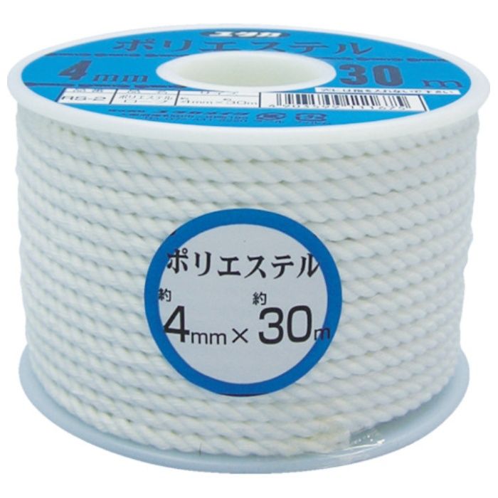 ユタカメイク　ロープ　ポリエステルロープボビン巻　4mm×30m
