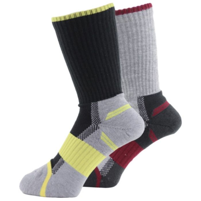 ユタカメイク　靴下　ASHITOMO　WORKING　SOCKS　破れ対策(先丸・クルー)　アソート　2足組　25ー27cm