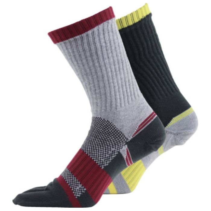 ユタカメイク　靴下　ASHITOMO　WORKING　SOCKS　破れ対策(5本指・クルー)　アソート　2足組　25ー27cm