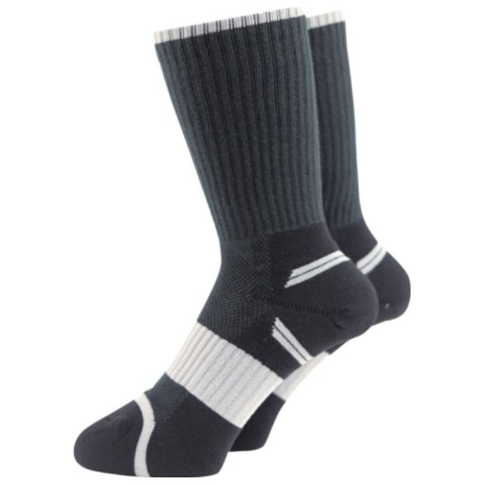 ユタカメイク　靴下　ASHITOMO　WORKING　SOCKS　破れ対策(先丸・クルー)　ダーク　2足組　25ー27cm