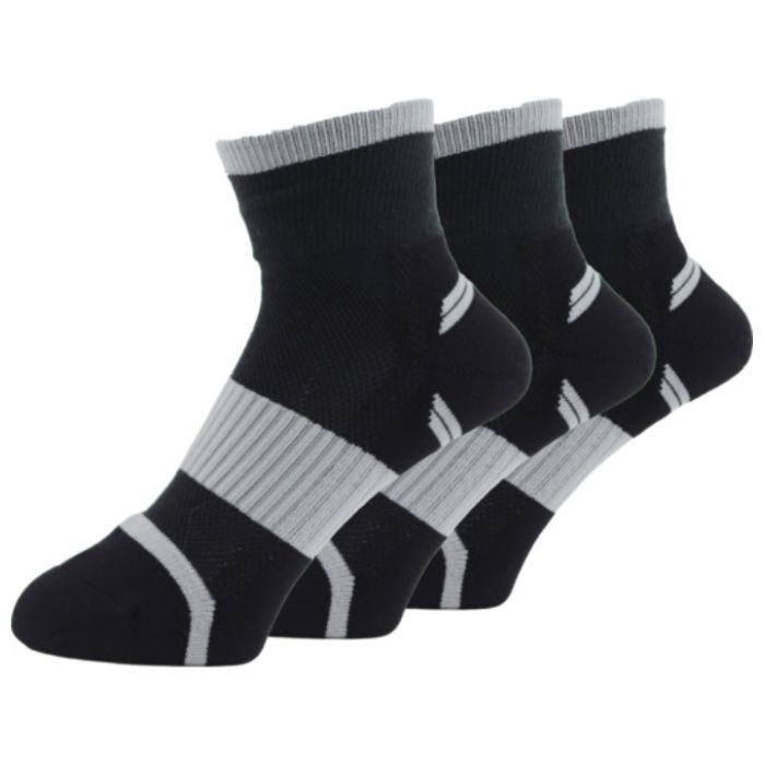 ユタカメイク　靴下　ASHITOMO　WORKING　SOCKS　破れ対策(先丸・ショート)　ダーク　3足組　25ー27cm