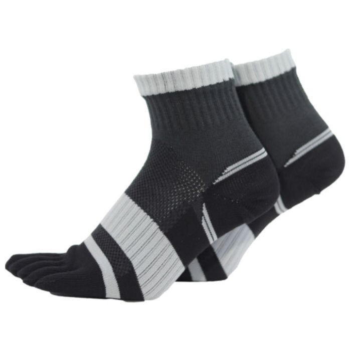 ユタカメイク　靴下　ASHITOMO　WORKING　SOCKS　破れ対策(5本指・ショート)　ダーク　2足組　25ー27cm