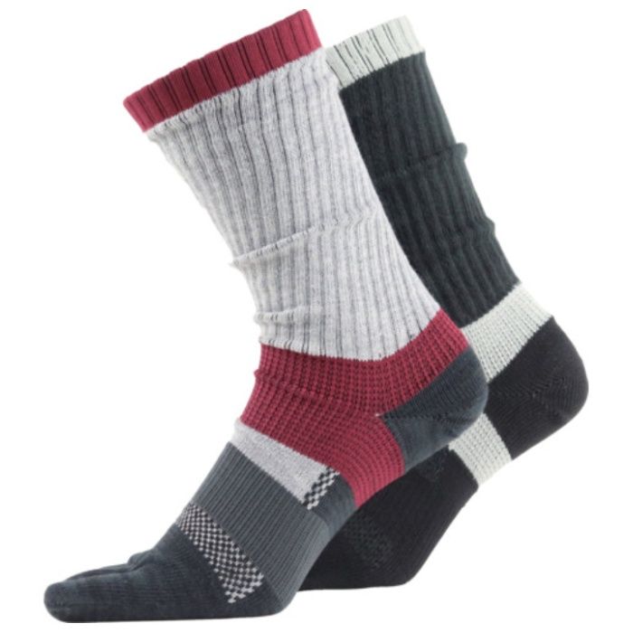 ユタカメイク　靴下　ASHITOMO　WORKING　SOCKS　ズレ対策(5本指・クルー)　アソート　2足組　25ー27cm
