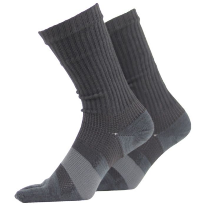 ユタカメイク　靴下　ASHITOMO　WORKING　SOCKS　ズレ対策(5本指・クルー)　ダーク　2足組　25ー27cm
