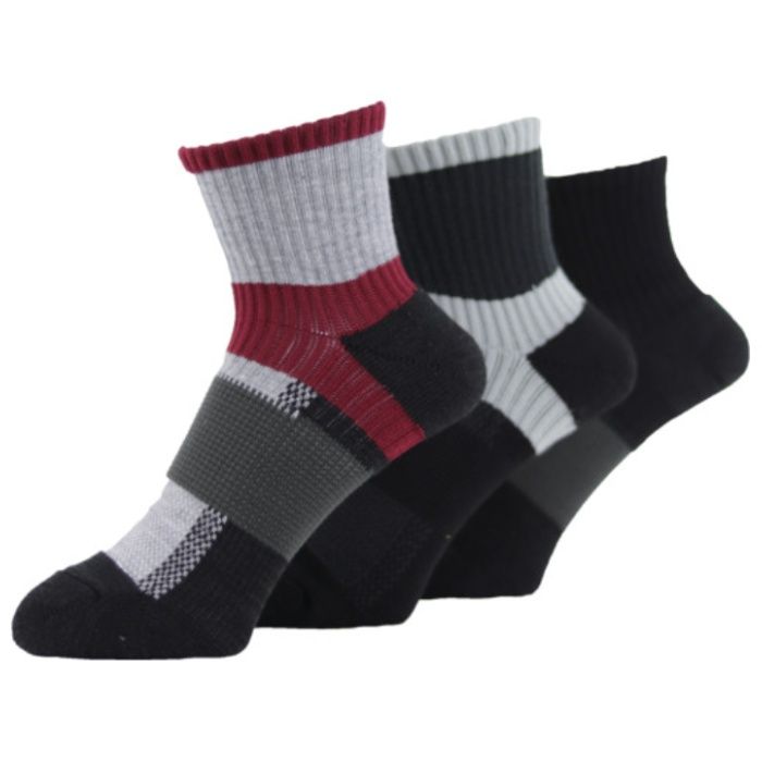 ユタカメイク　靴下　ASHITOMO　WORKING　SOCKS　ズレ対策(先丸・ショート)　アソート　3足組　25ー27cm