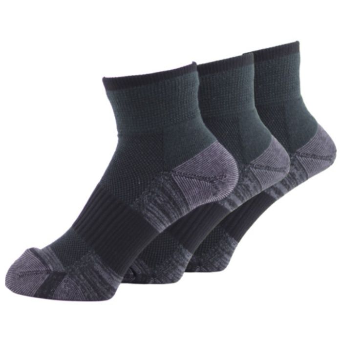 ユタカメイク　靴下　ASHITOMO　WORKING　SOCKS　ズレ対策(先丸・ショート)　ダーク　3足組　25ー27cm