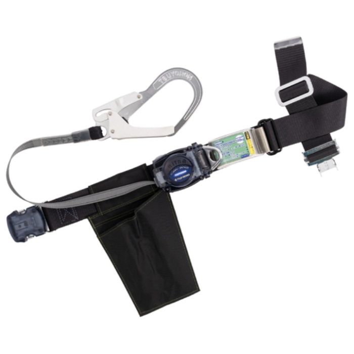 TSUYORON　胴ベルト型墜落制止用器具(巻取タイプ)ロック機構なし　リトライト　黒　Lサイズ　幅50MM×長さ1400MM　ワンタッチバックル仕様