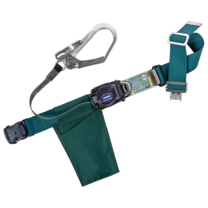 TSUYORON　胴ベルト型墜落制止用器具(巻取タイプ)ロック機構なし　リトラ　青緑　Lサイズ　幅50MM×長さ1400MM　ワンタッチバックル仕様