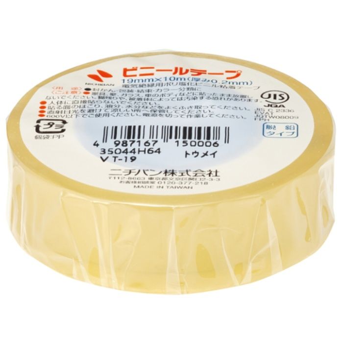 ニチバン　【一時受注停止】　ビニールテープ透明19mmX10m　1巻