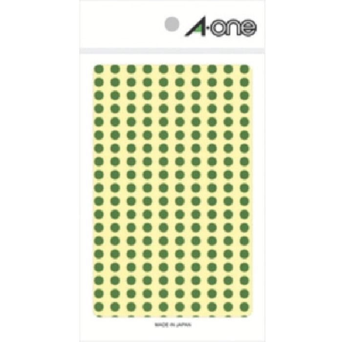 3M エーワン[[TM上]] カラーラベル 丸型 5mmΦ 緑 (9枚入)(Tcode:8066582)