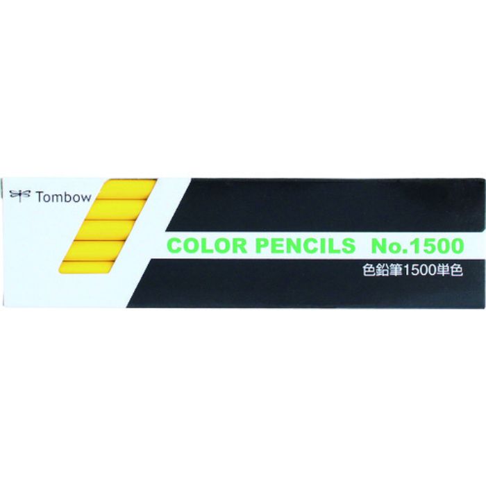 Tombow 色鉛筆 1500 単色 黄色 12本入り(Tcode:8559891)