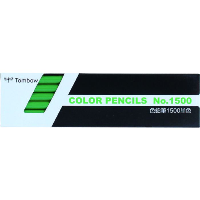 Tombow 色鉛筆 1500 単色 緑 12本入り(Tcode:8559893)