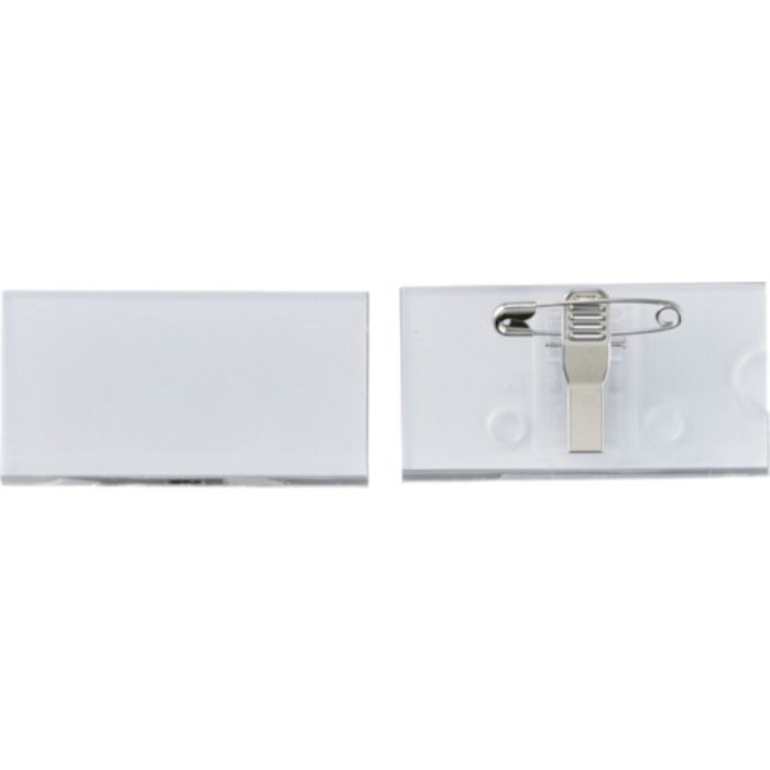 緑十字 角型名札 角名札-30 30×60mm(台紙28×60mm) 両用クリップ付(Tcode:8280422)