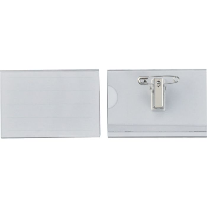 緑十字 名刺型名札(ハードケース) NF-25 内寸50×75mm 5個組 両用クリップ付(Tcode:8280442)