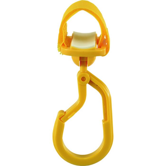 緑十字 パイプ用樹脂製フック(カラビナ+フック両用タイプ) 黄 KF-3Y 耐荷重3kg 面ファスナー脱着式(Tcode:1670481)