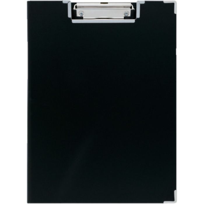 KING JIM クリップボ-ドBF(カバー付) A4 短辺とじ 黒 収納約30枚