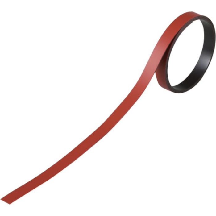 緑十字 テープ状カラーマグネット 赤 マグネ10R 10mm幅×1m×0.8mm 3本組(Tcode:1670209)