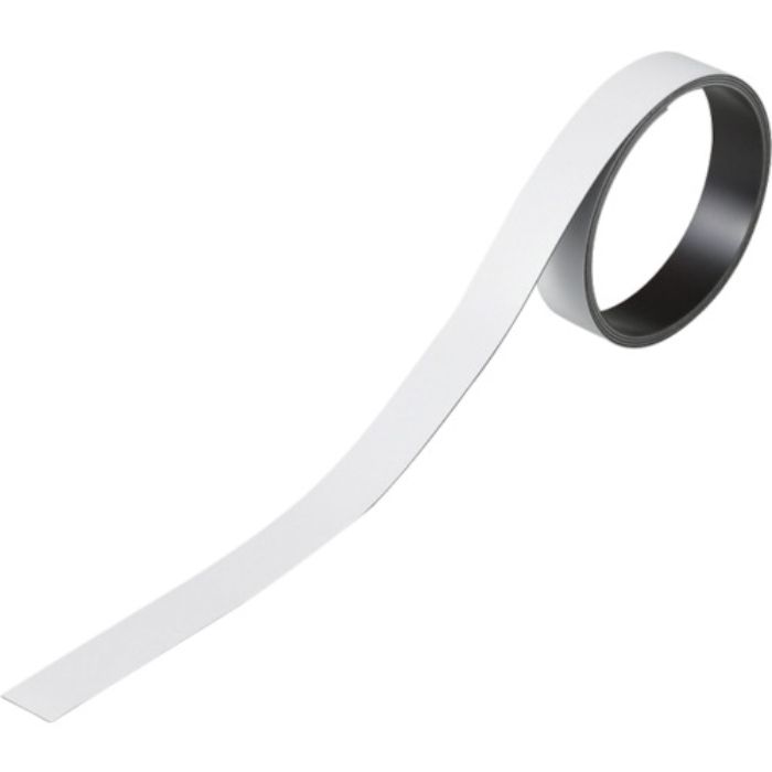 緑十字 テープ状カラーマグネット 白 マグネ15W 15mm幅×1m×0.8mm 2本組(Tcode:1076274)