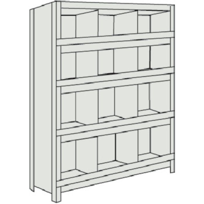 TRUSCO スチールラック 軽量棚 縦仕切前当付 875X300X1200 3列4段 ネオグレー(Tcode:5039584)