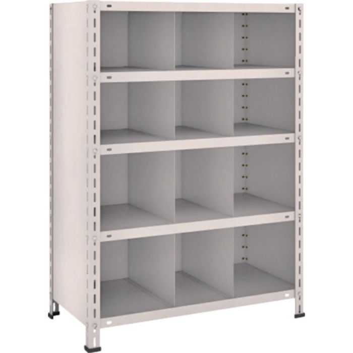 TRUSCO スチールラック 軽量棚 縦仕切付 W875XD450X1200 3列4段 ネオグレー(Tcode:5038162)