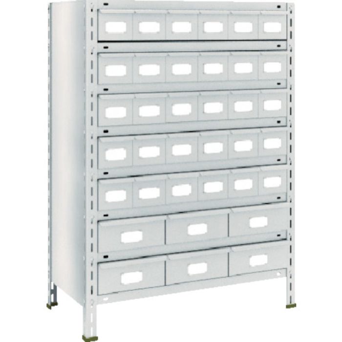 TRUSCO スチールラック 軽量棚引出付 875X450X1200 スチール引出小30大6 ネオグレー(Tcode:5103380)