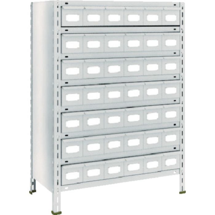TRUSCO スチールラック 軽量棚引出付 875X450X1200 スチール引出小42 ネオグレー(Tcode:5103363)