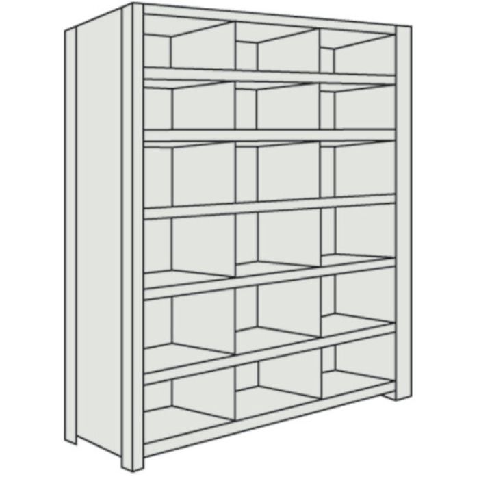 TRUSCO スチールラック 軽量棚 縦仕切付 W875XD300X1500 3列6段 ネオグレー(Tcode:5022568)